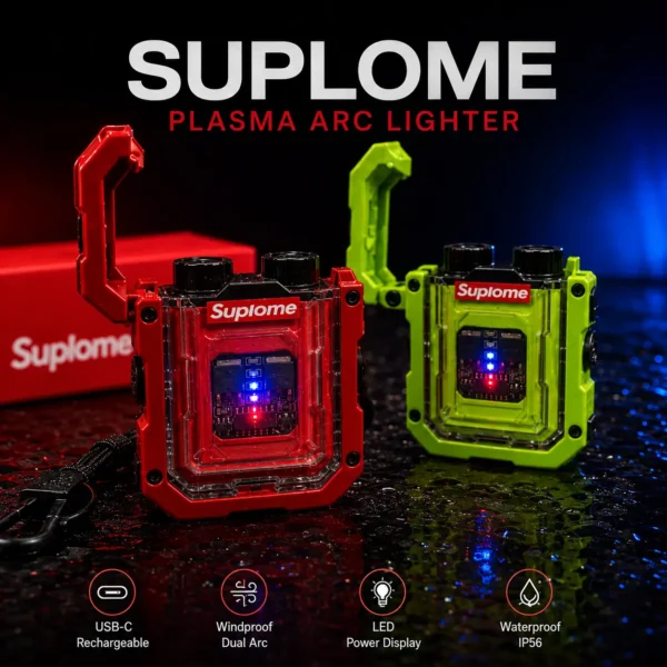 ولاعة Suplome الكهربائية المزدوجة – شحن USB-C ومؤشر LED