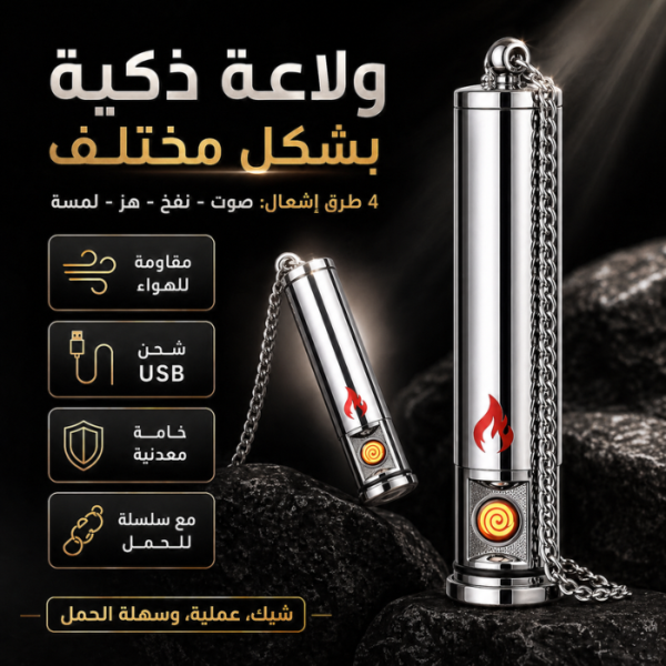 ولاعة إلكترونية ذكية تعمل بالصوت – شحن USB