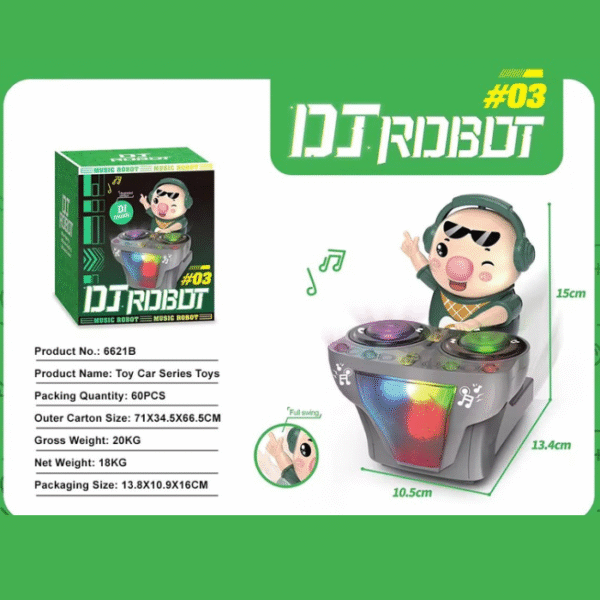 DJ Robot Pig Toy – لعبة موسيقية بإضاءة وحركة