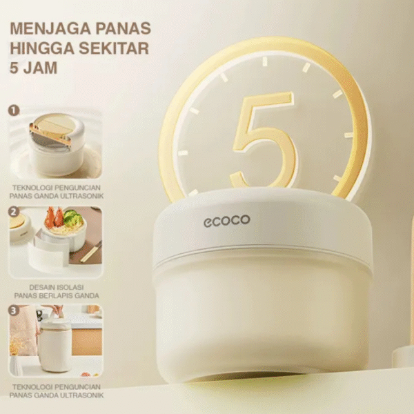 طقم علب حفظ طعام حراري بزجاج Borosilicate + شنطة عزل (قطعتين 500ml) – ECOCO